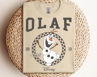 Camiseta clásica a cuadros con retrato de Olaf de Frozen de Disney, edición 2013, retro, camiseta de Navidad de Olaf, camiseta familiar a juego de Disneyland, parque temático Epcot