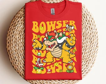 Camiseta de Super Mario Bowser, camiseta de Bowser Boss, camiseta de Mario y Bowser, Bowser Bros, camiseta de Super Mario, regalo de Super Mario, cumpleaños infantil