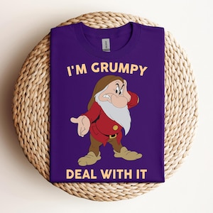 Funny Grumpy Dwarf I&#39;m Grumpy Deal With It Comfort Colors Shirt, Disney Snow White And The Seven Dwarfs Tee, Magic Kingdom Disneyland Shirt