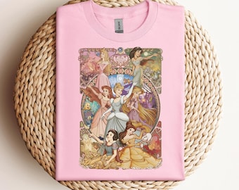 Camiseta de personajes de princesas Disney, camiseta retro de princesas, camiseta de viaje para niñas Disney, Reino Mágico divertido, viaje familiar Disney, regalo de cumpleaños