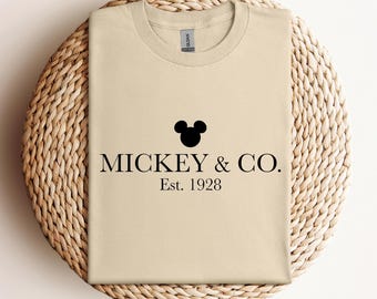 Comfort Colors® Mickey & Co T Shirt, Mickey and Co. est. 1928 Shirt, Unisex Tee, Mickey And Friends Shirt, Disney Shirts, Disney Trip Shirt