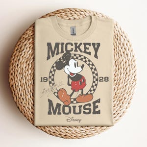 Comfort Colors® Vintage Mickey Mouse Shirt, Disney Mickey 1928 T-Shirt, Retro Mickey Shirt, Disney Trip Shirt, Checkered Mickey Shirt