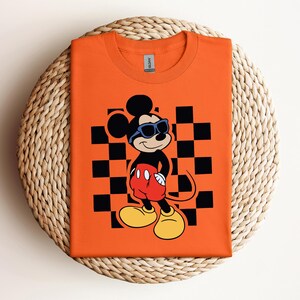 Camisa de óculos de sol de praia xadrez Mickey Mouse, camisa infantil Mickey, camisa juvenil Disney, camisa infantil Disney para meninos, camisa infantil Disney Brother Sister imagem 4