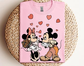 Bluza z kapturem dla pary Mickey i Minnie, koszula kochanka Disneya w kratkę, słodka koszulka Mickey, słodka koszulka Minnie, pasujące do Disneya, jej Mickey, jego Minnie