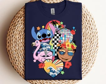 Shirt Stitch & Lilo, Stitch-shirt, Disney zomershirt, Disney vakantieshirt, bijpassende shirts stel, Disney Trip-shirt