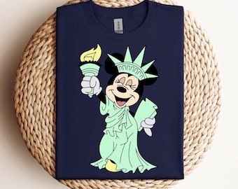 Minnie Statue Of Liberty Shirt, American Women Patriotic Shirt, Disney Minnie Patriotic T-Shirt, Disney Independence Day Tee