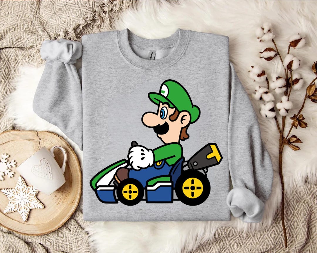 刺繍入りマリオルイージカート スウェットシャツ、ディズニーランド