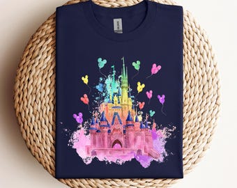 Disney Castle Comfort Colors® Shirt, Magical Castle Shirt, Disney Watercolor Castle Tee, Disneyland Shirt, Disney Family Matching T-Shirt
