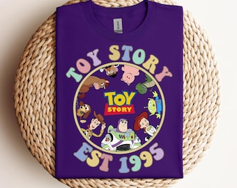 Camiseta de Toy Story (estreno en 1995), camiseta de Toy Story de Disney World, camiseta de amigos de Disney, camiseta de personajes de la película Toy Story, camiseta de amigos