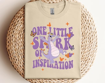 Vintage Disney Figment One Little Spark Of Inspiration Shirt, Retro Figment Walt Disney Epcot Center Shirt, Disneyland Family Matching Shirt
