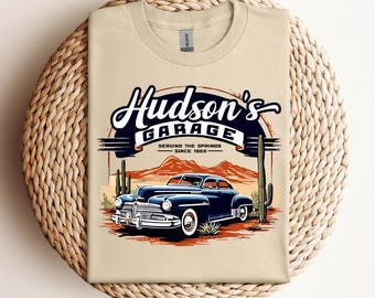 Camiseta Radiator Springs / Camiseta Doc Hudson's Garage / Sudadera Disney para hombre / Camiseta Doc Hudson / Suéter Disney para hombre / Sudadera Cars Land