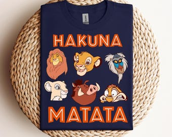 Camisa del Rey León de Disney, Camisa Hakuna Matata, Camisa Animal Kingdom, Camisa Disney Simba, Pumbaa Timon Simba Zazu, Camisa de vacaciones de Disney