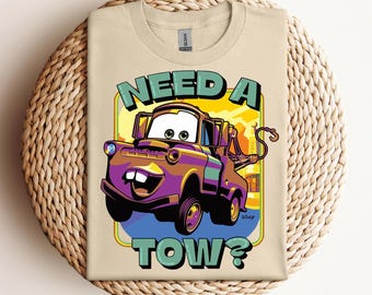 Chemise Tow Mater, besoin d'un remorquage ? T-shirt, film sur les voitures, t-shirt de course, vacances en famille Disney, voyage à Disneyland