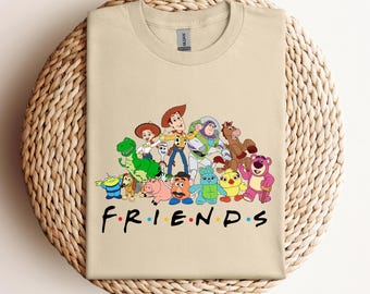 Camiseta de Toy Story Friends, camiseta temática de Toy Story Friends, camisetas familiares de Disney, viaje de amigos a Disney, camiseta de personajes de Toy Story, camiseta de Friends