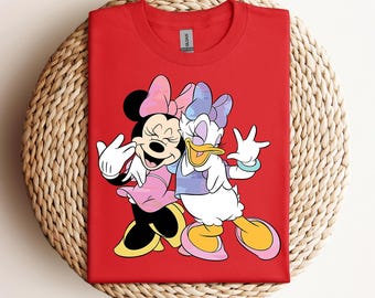 Camiseta Disney Minnie Mouse e Daisy Duck Bestie, Camiseta Mickey e amigos, Camiseta de férias da Disneylândia combinando com a família, Presentes de aniversário da Disney