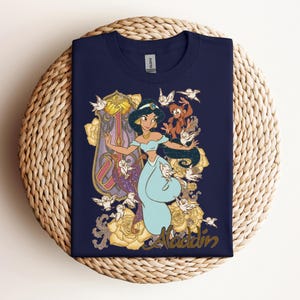 Disney Aladdin Shirt, Princess Jasmine Tee, Cute Jasmine & Aladdin Flying Carpet Shirt, Vintage Princess Shirt, Disneyland Vacation Trip Tee