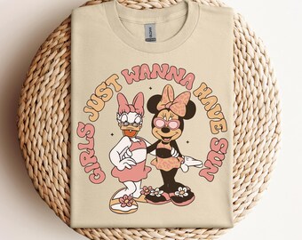 Sudadera de verano Disney Minnie Daisy, sudadera Girls Just Wanna Have Sun, sudadera con capucha Disney Besties, suéter Disneyworld, suéter Disney Summer