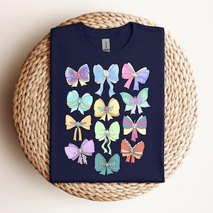Disney Princess Cute Ribbons And Bows Pastel Colors Logo T-Shirt, Disney Princess Coquette Bow Shirt, Princess Bow Shirt, Disneyland Tee
