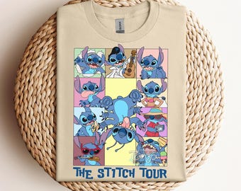 Funny The Stitch Tour T-shirt, Disney Lilo & Stitch Aloha Matching Tee, WDW Magic Kingdom Disneyland Family Vacation 2025 Trip