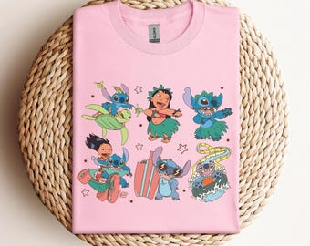 Disney Lilo & Stitch Summer Vacation Shirt, Lilo and Stitch Hawaii Trip Tee, Disney Summer Vibe Tee, Disneyland Family Vacay Matching Shirt