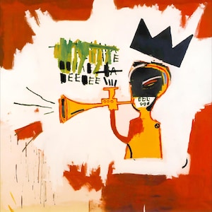 Basquiat Trumpet Art Print: Graffiti Street Art (Digital Download)
