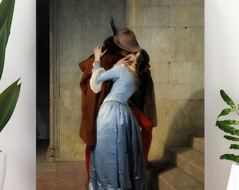 フランチェスコ・アイエツ作「接吻」1859年 美術館品質 手描き油彩複製