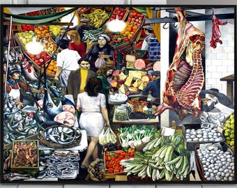 Vucciria Renato Guttuso Digitaler Download Druckbare WandkunstPalermo historischen Marktdruck Sizilianischen Kunstdruck Lebendige Wohnkultur