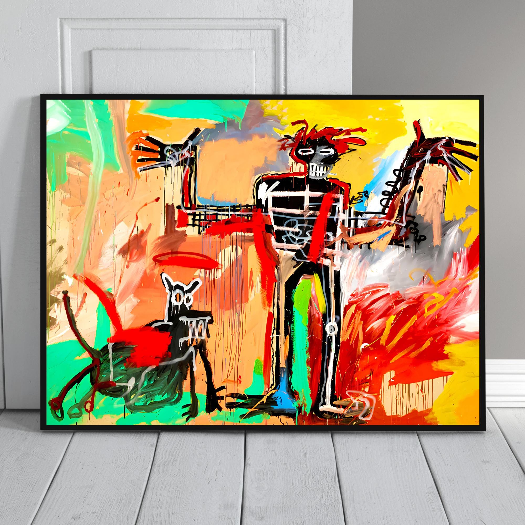 Basquiat バスキア「 BoyAndDogInA Johnnypump」 Amazon.co.jp: Bikousha Art Panel Jean-Michel Basquiat Boy