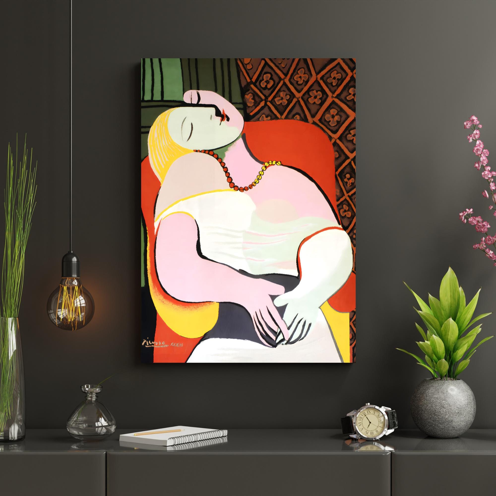 ピカソ「夢」版画：キュビズムの女性肖像（デジタルダウンロード