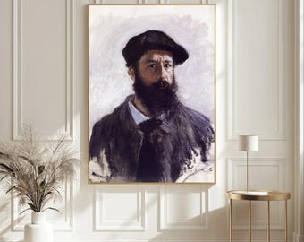 クロード・モネの自画像プリント：ヴィンテージ・フランス印象派