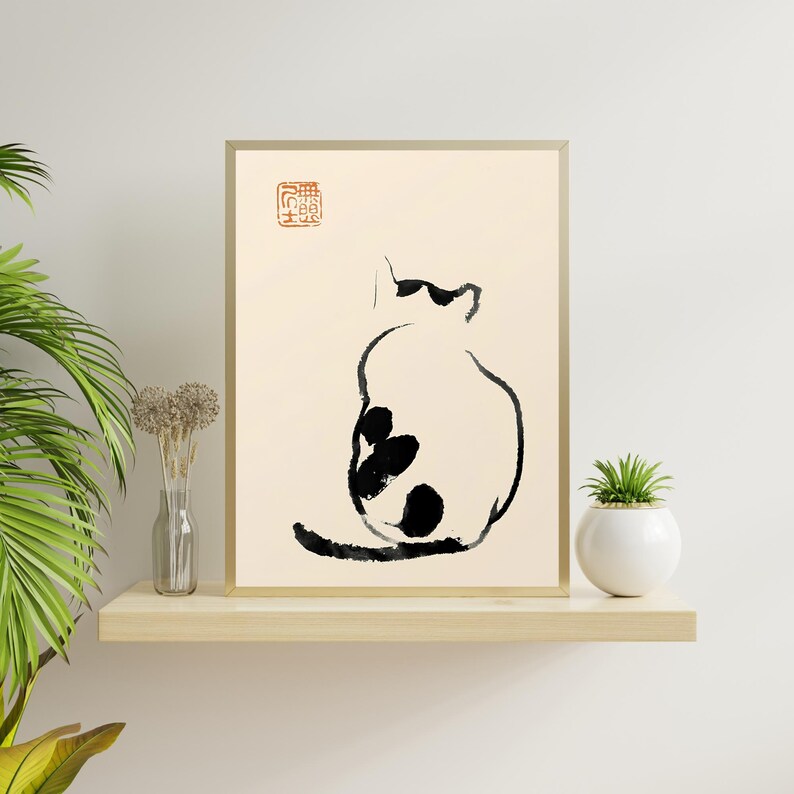 Matsumoto Hoji Cats Art Prints: Japanese Vintage Decor (set of 5 ...
