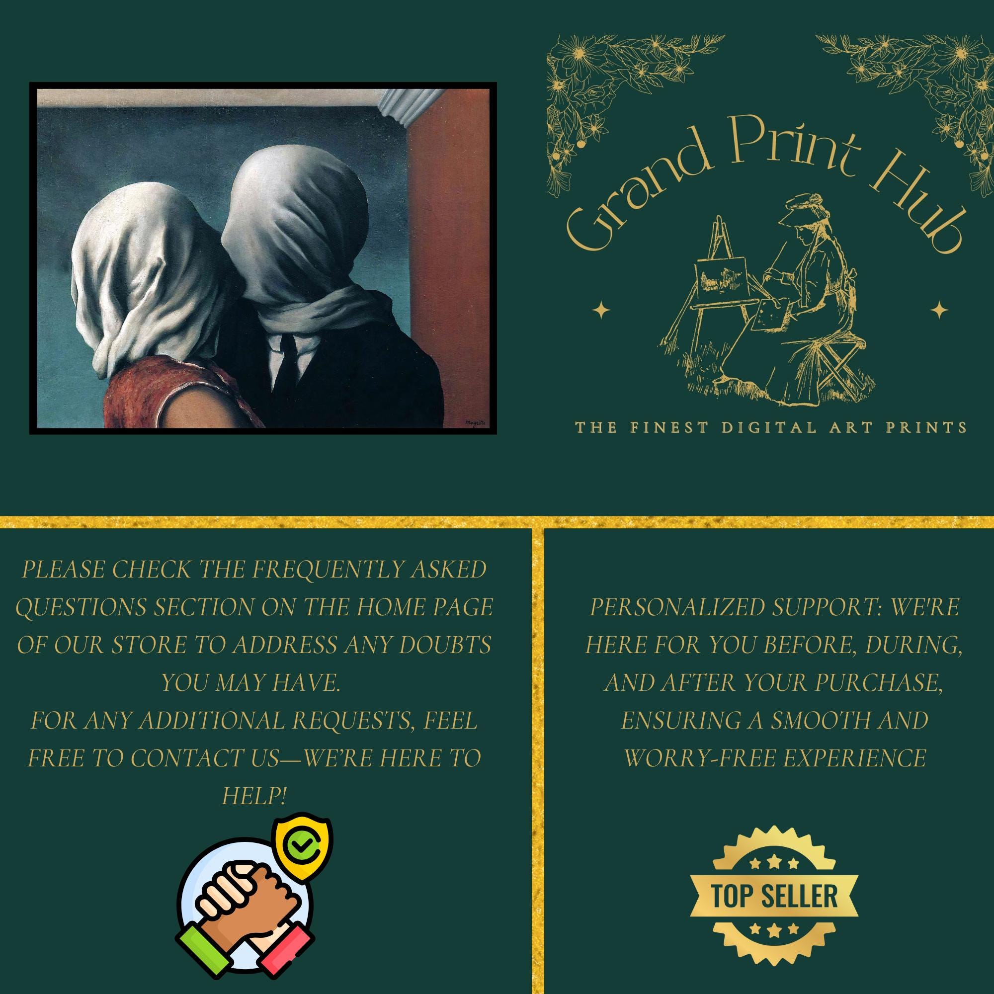 René Magritte the Lovers Print: Surrealist Romantic Wall Art