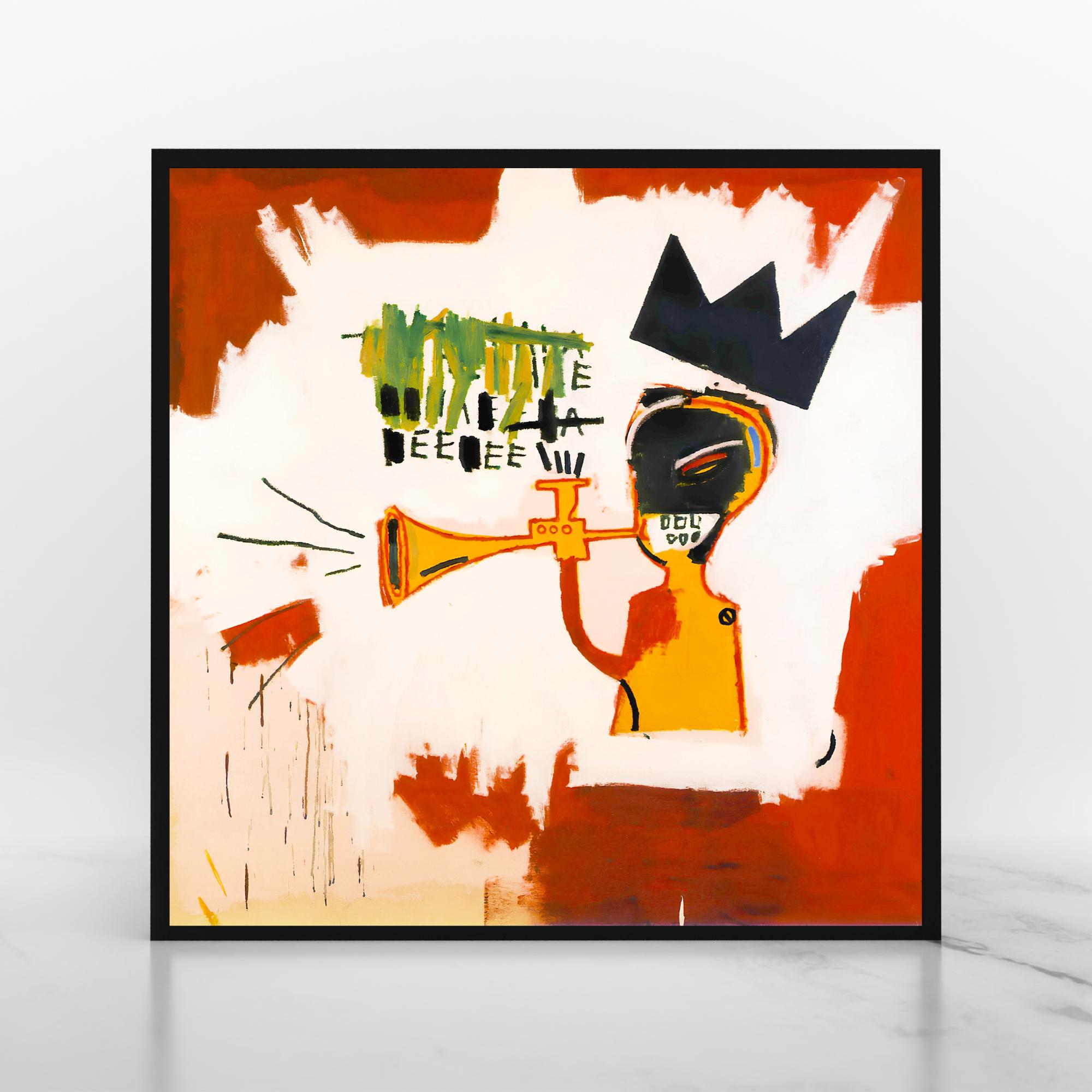 Basquiat Trumpet Art Print: Graffiti Street Art (digital