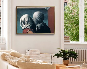 Ren Magritte、LA VOIX、海外版超希少レゾネ、新品額付 René Magritte the Lovers Print: Surrealist Romantic Wall Art