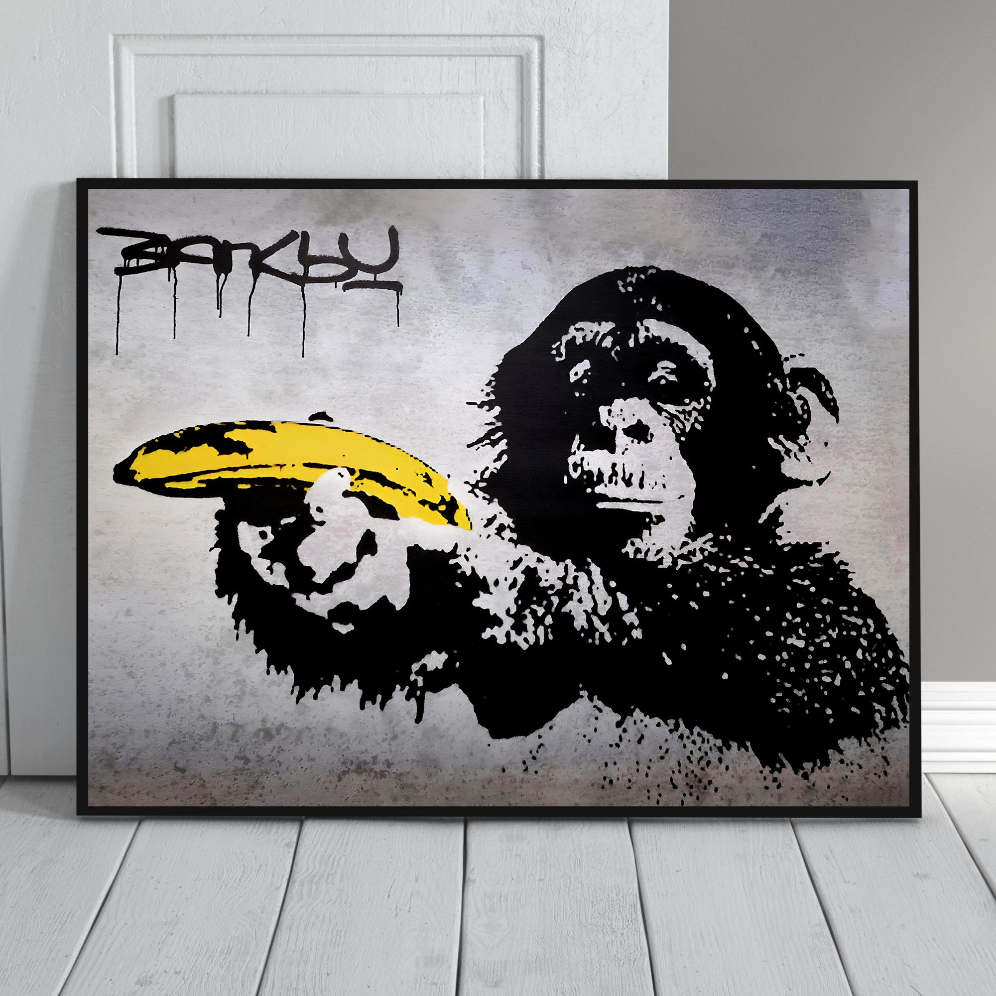 Banksy Monkey Banana - Etsy