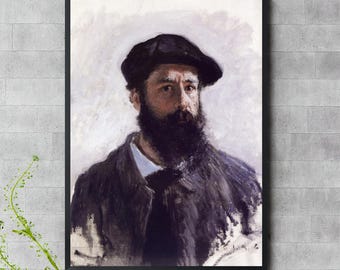 クロード・モネの自画像プリント：ヴィンテージ・フランス印象派