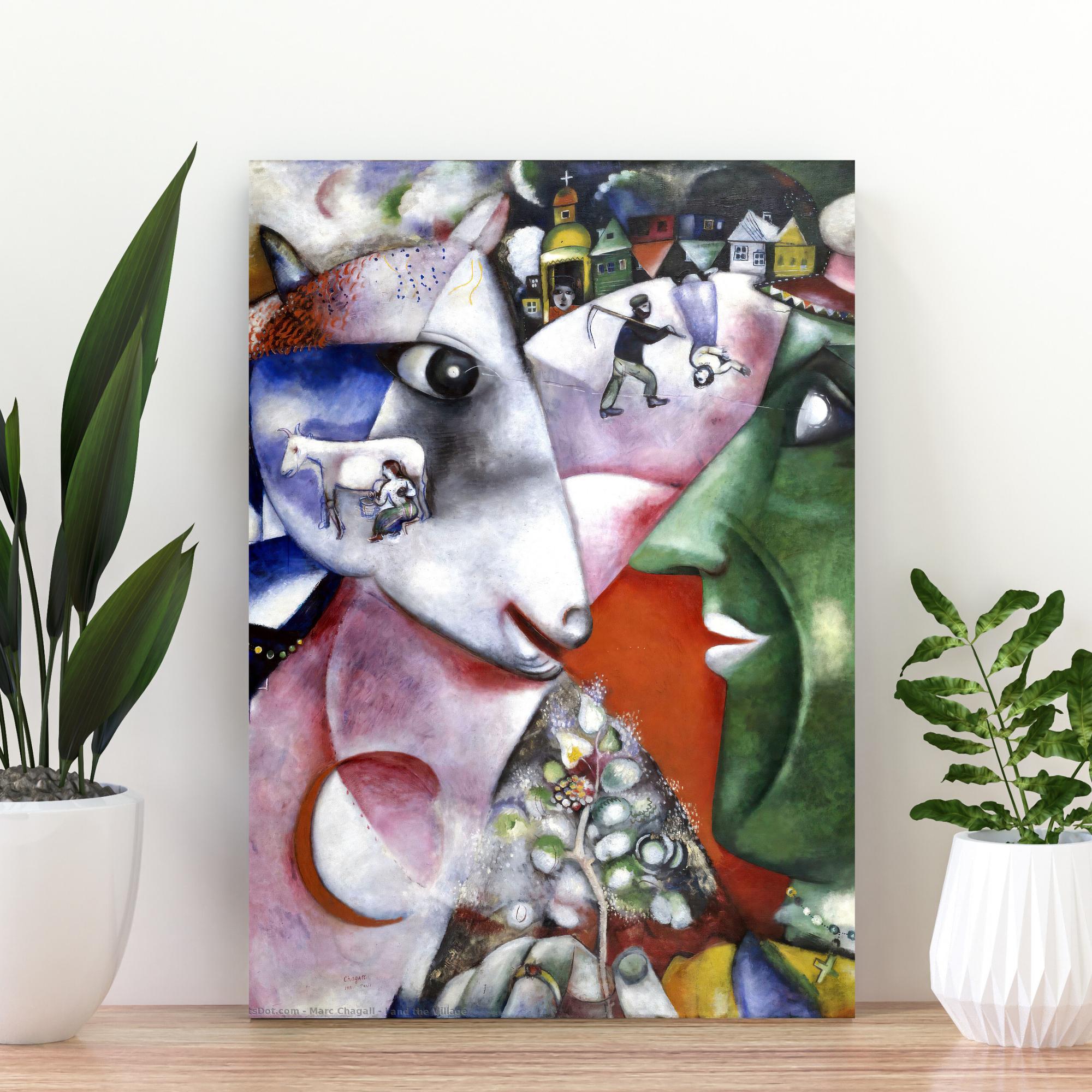 Marc Chagall I and the Village Poster: Expressionist Wall Art Home