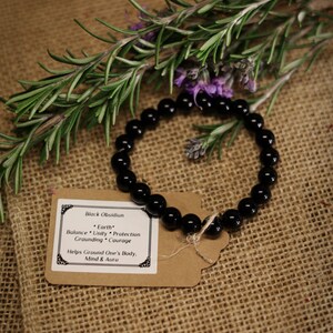 Black Obsidian Beaded Bracelet