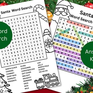 Printable Christmas Game Santa Claus Word Search Puzzle Coloring Page ...