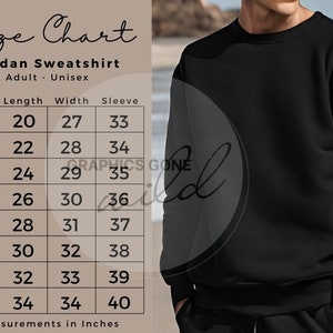 Gildan Size Chart Gildan Sweatshirt 18000 Mockup Size Chart Black
