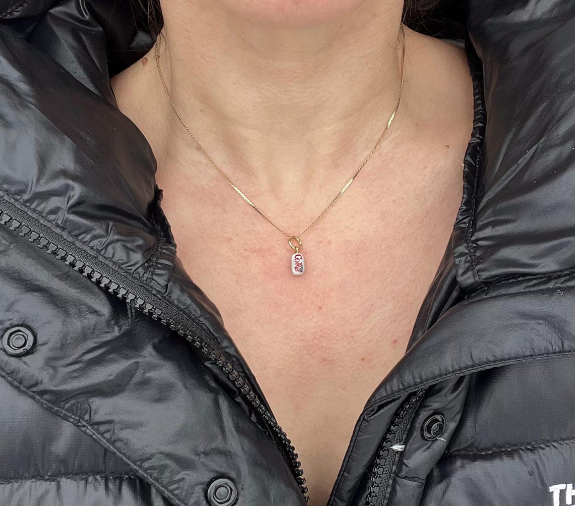 Diet Coke Ball Bead Necklace