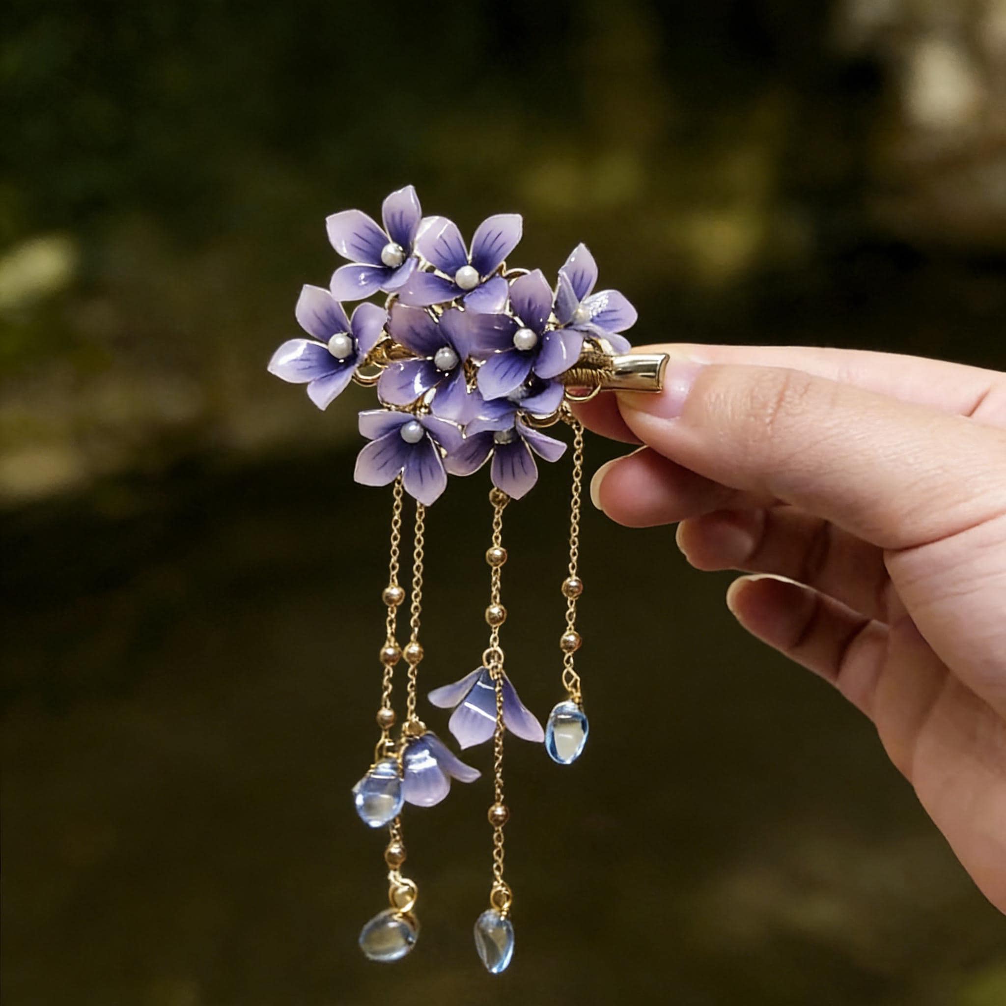 Purple Flower Hairpins - Etsy display picture 1