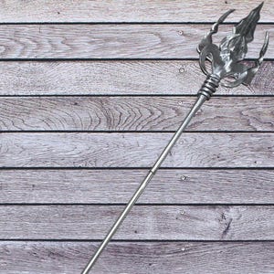 Handmade Steel Trident: Fantasy Cosplay Prop, Coastal Home Decor