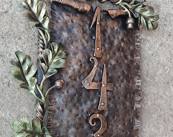 Large Hand Forged House Number Sign (26")
