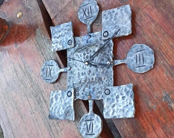 Forged Metal Roman Numeral Clock: Handmade Home Decor