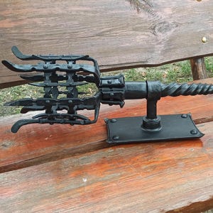 Hand Forged Torch Wall Sconce: Medieval Rustic Iron Light