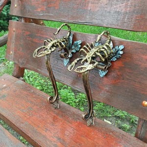 Scorpion Door Handle: Antique Bronze Metal Pull - Gothic Home Decor