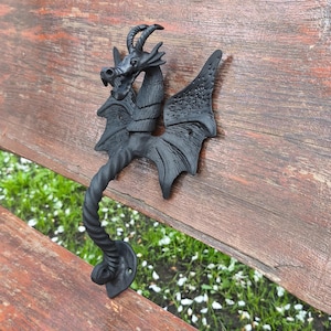 Hand-Forged Dragon Door Handle – Gothic & Medieval Fantasy Door Hardware