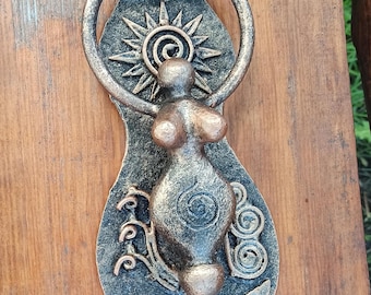 Handmade Female Form Door Knocker: Symbolic Home Decor
