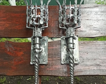 Handgeschmiedete Mittelalter-Fackel: Wandleuchte aus Metall